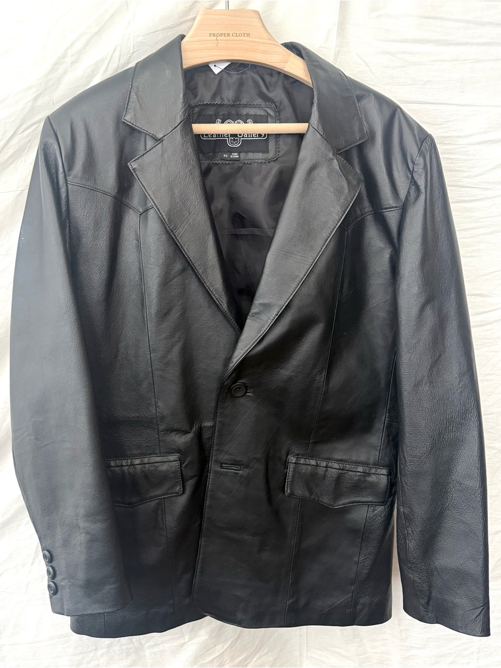 Levi's Black Leather Two Button Blazer Jacket